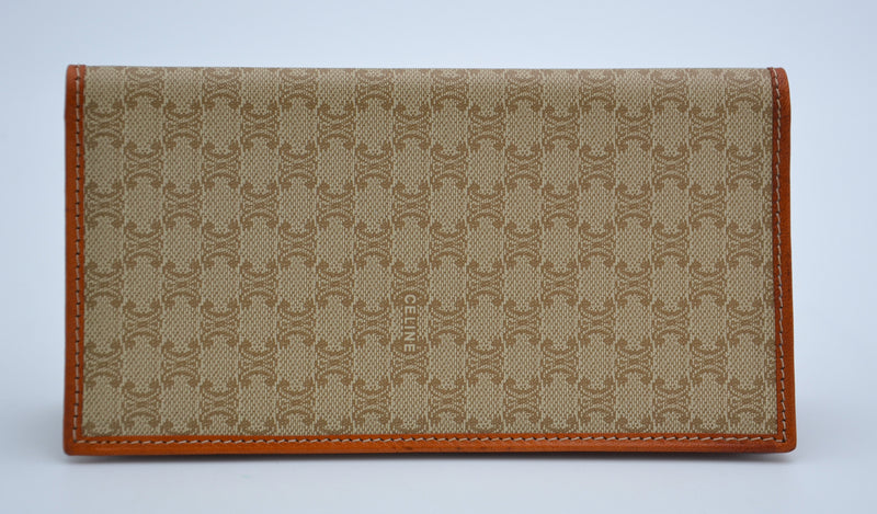 Portefeuille vintage Céline en toile enduite Macadam