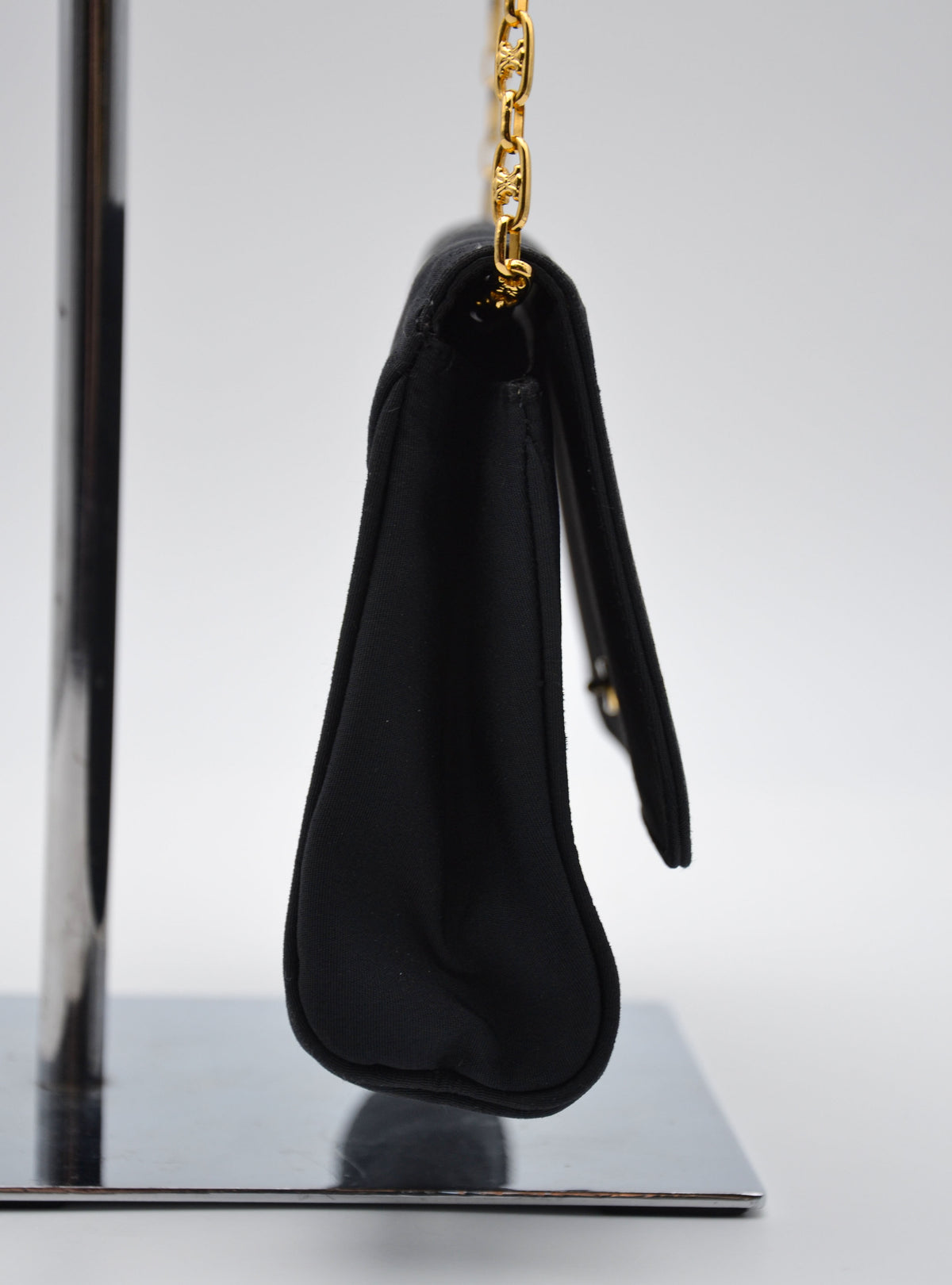 Sac Céline Triomphe Nylon Noir Chaîne Strass