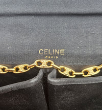 Sac Céline Triomphe Nylon Noir Chaîne Strass