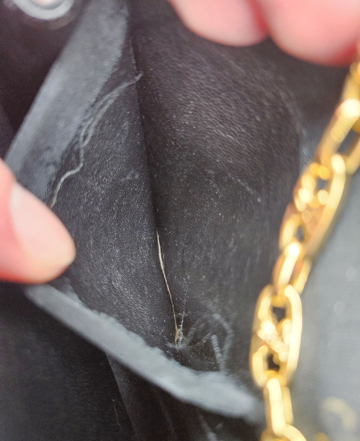 Sac Céline Triomphe Nylon Noir Chaîne Strass