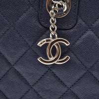Cabas Chanel CC Caviar Matelassé Bleu Marine