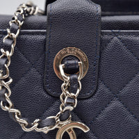 Cabas Chanel CC Caviar Matelassé Bleu Marine