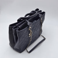 Cabas Chanel CC Caviar Matelassé Bleu Marine