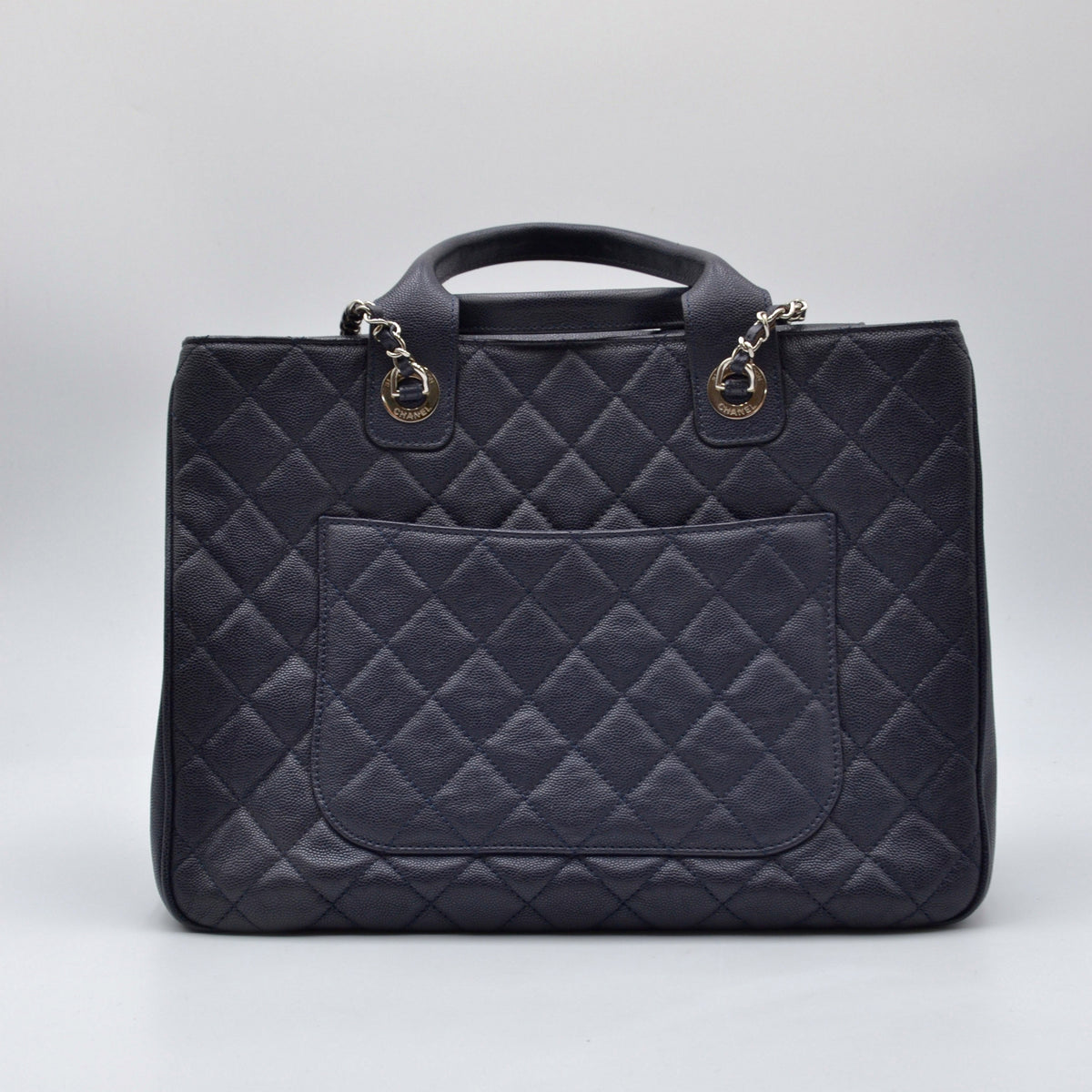 Cabas Chanel CC Caviar Matelassé Bleu Marine