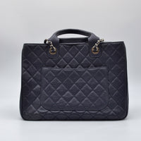 Cabas Chanel CC Caviar Matelassé Bleu Marine