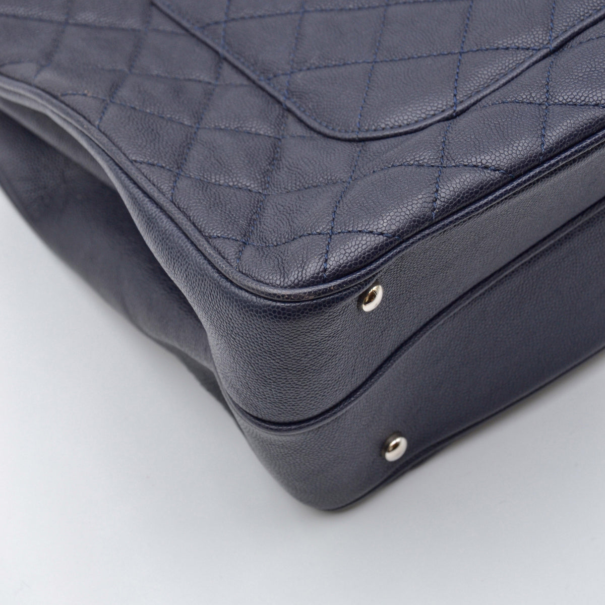 Cabas Chanel CC Caviar Matelassé Bleu Marine