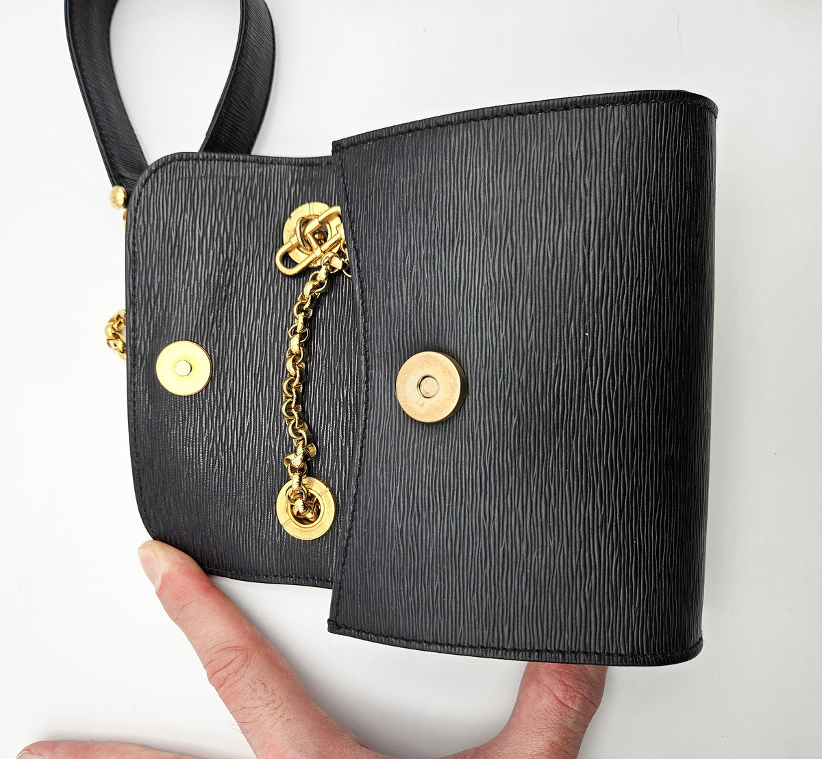 Mini Sac Chloé Noir Cuir Grainé Chaîne Dorée