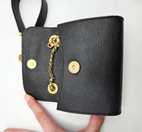 Mini Sac Chloé Noir Cuir Grainé Chaîne Dorée