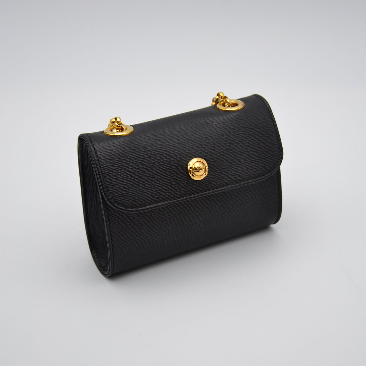 Mini Sac Chloé Noir Cuir Grainé Chaîne Dorée