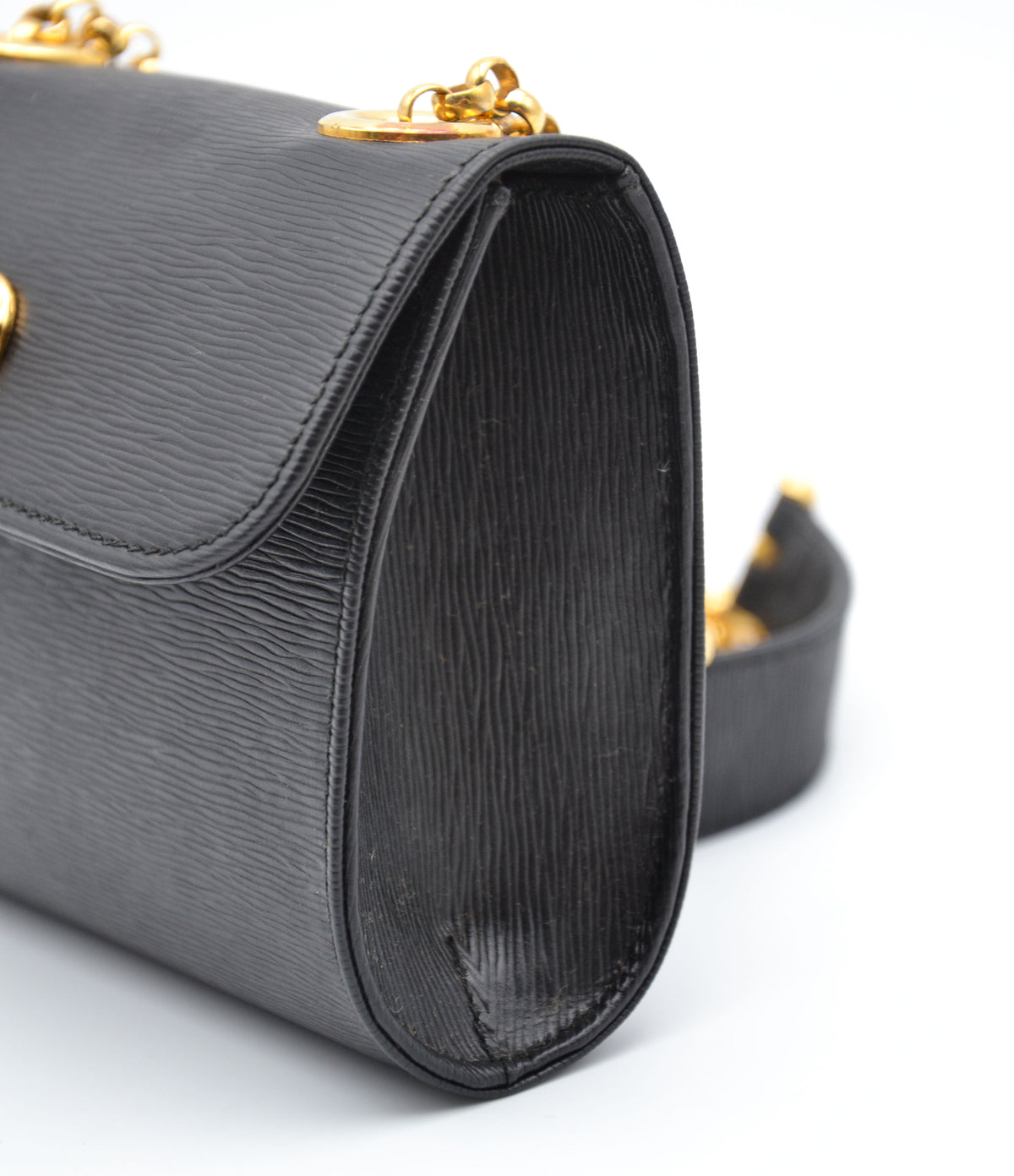 Mini Sac Chloé Noir Cuir Grainé Chaîne Dorée