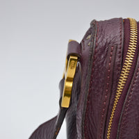 Sac Chloé Marcie Besace Cuir Grainé Bordeaux