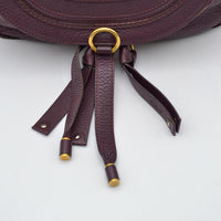 Sac Chloé Marcie Besace Cuir Grainé Bordeaux