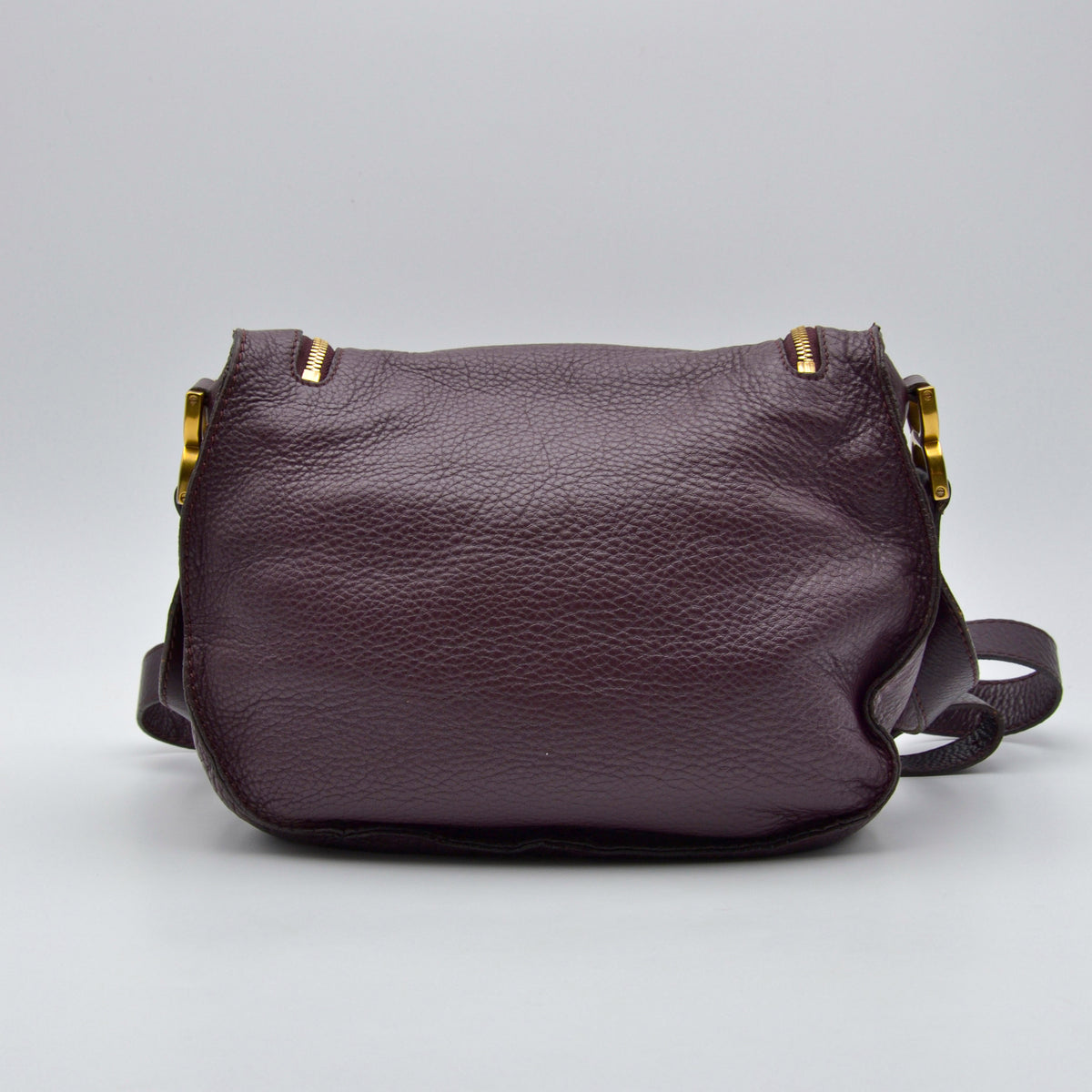 Sac Chloé Marcie Besace Cuir Grainé Bordeaux