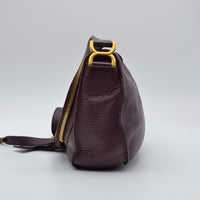 Sac Chloé Marcie Besace Cuir Grainé Bordeaux