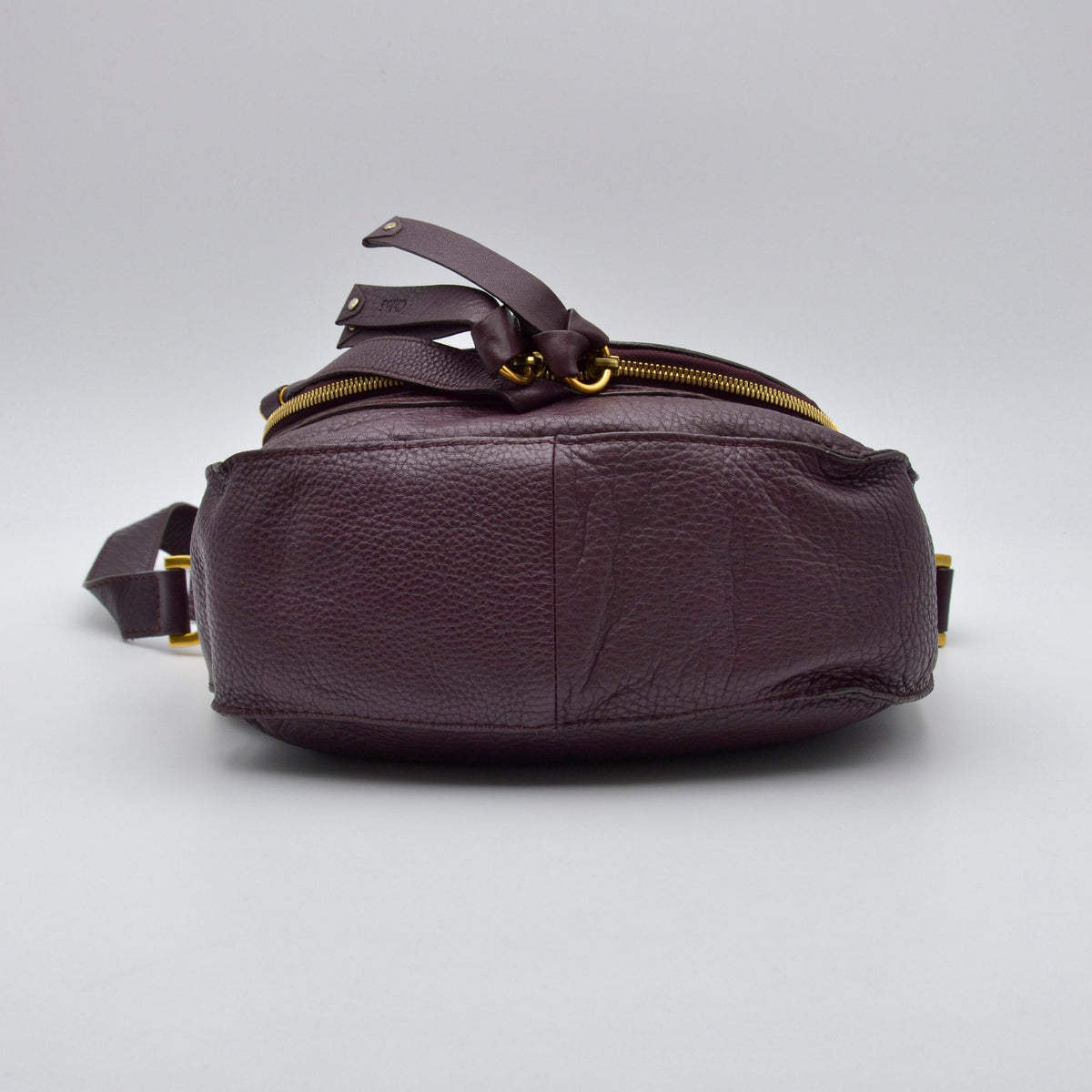 Sac Chloé Marcie Besace Cuir Grainé Bordeaux
