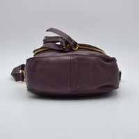 Sac Chloé Marcie Besace Cuir Grainé Bordeaux