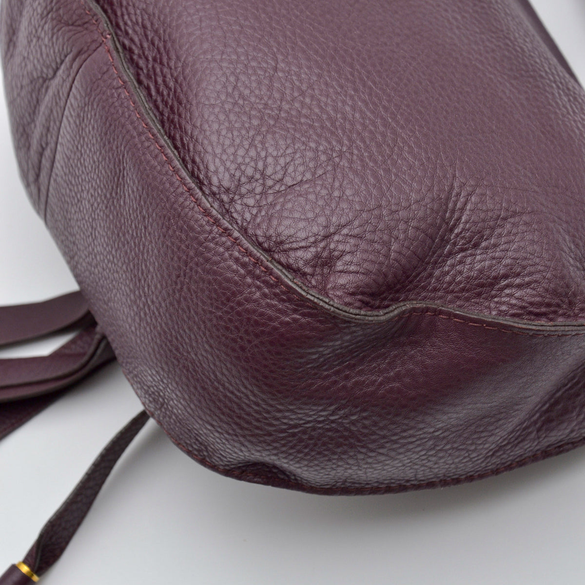 Sac Chloé Marcie Besace Cuir Grainé Bordeaux