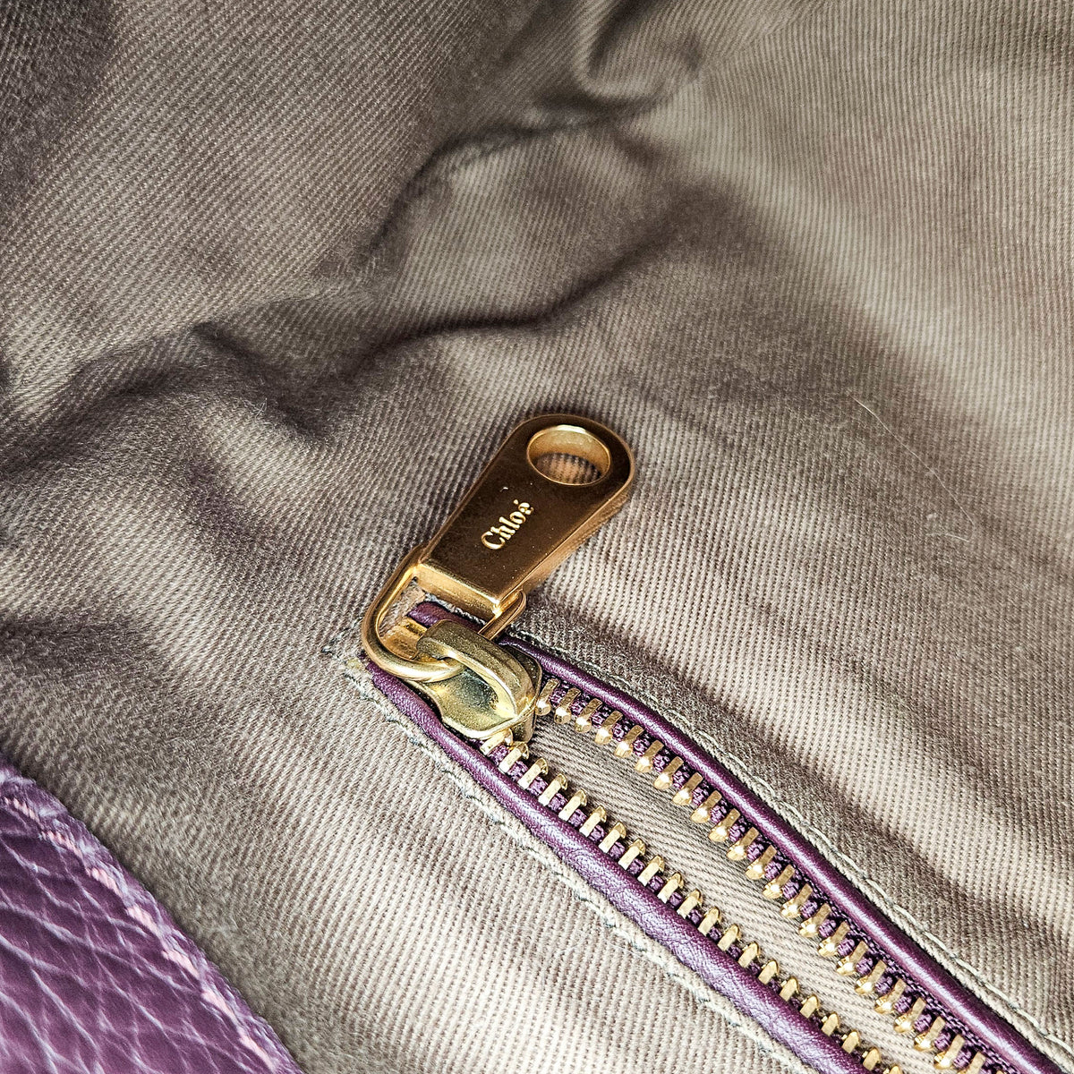 Sac Chloé Marcie Besace Cuir Grainé Bordeaux