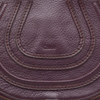 Sac Chloé Marcie Besace Cuir Grainé Bordeaux