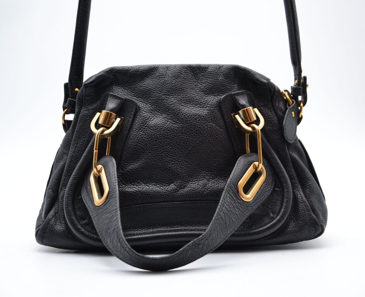 Sac Chloé Paraty Petit Modèle Cuir Grainé Noir