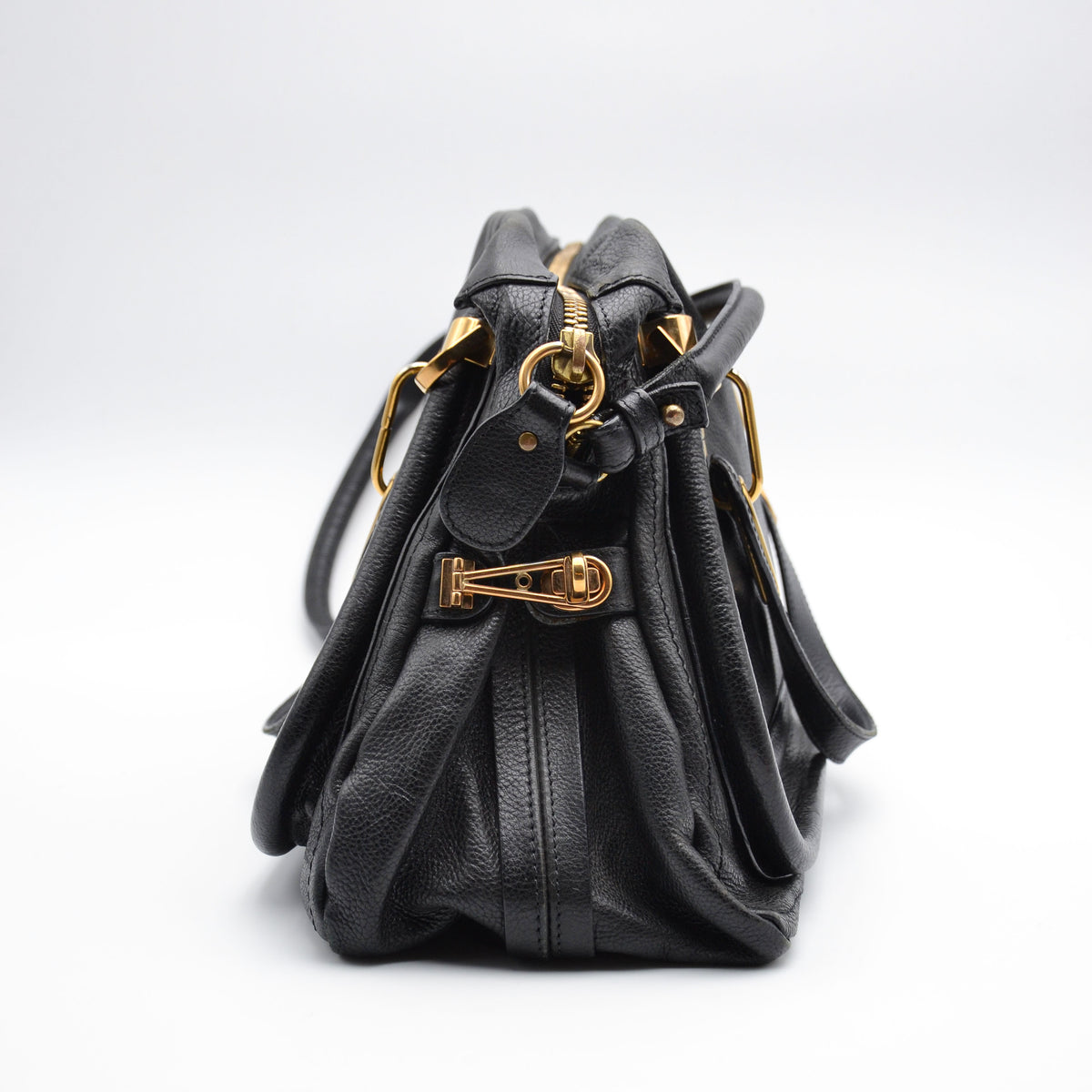 Chloé Paraty Medium Cuir Grainé Noir