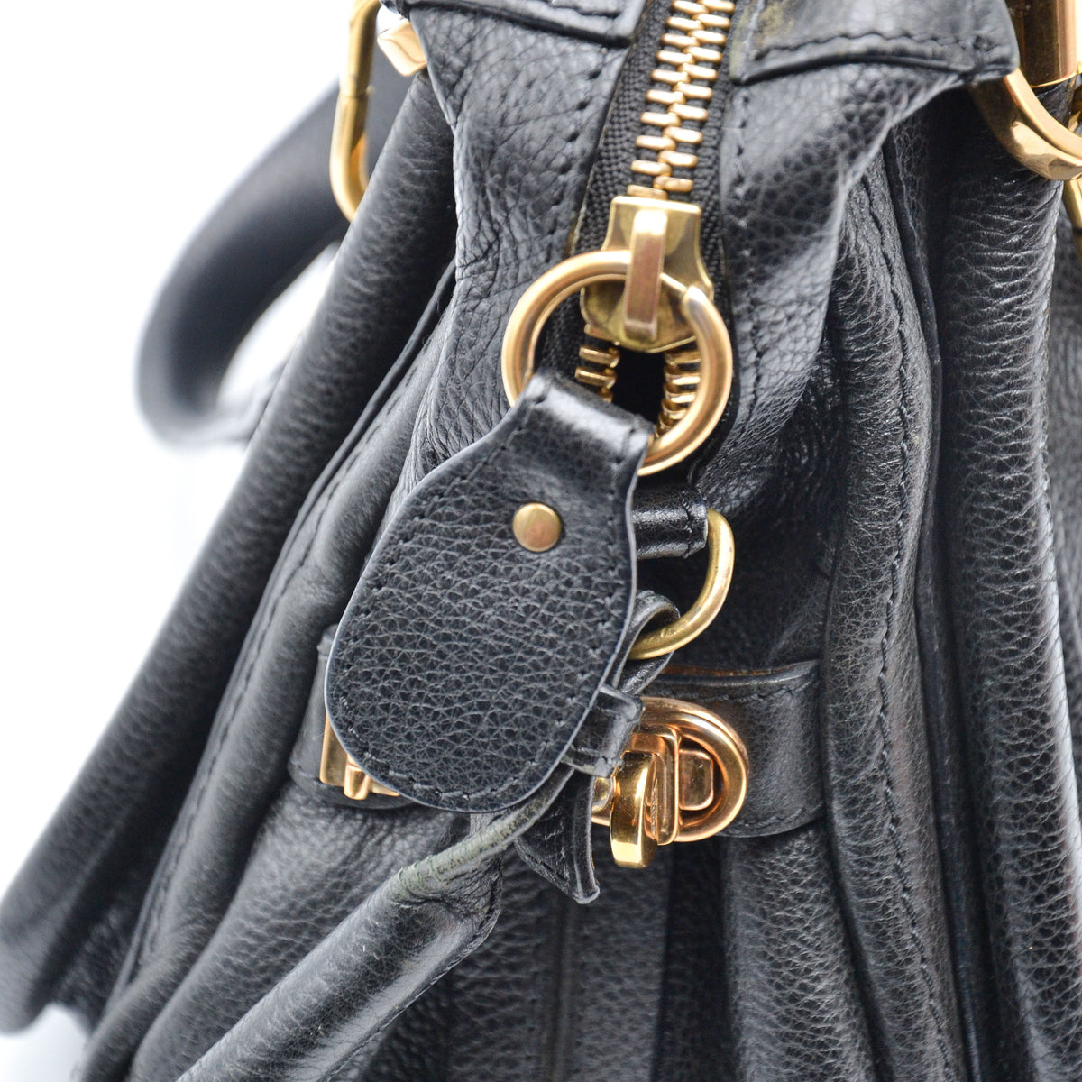 Chloé Paraty Medium Cuir Grainé Noir