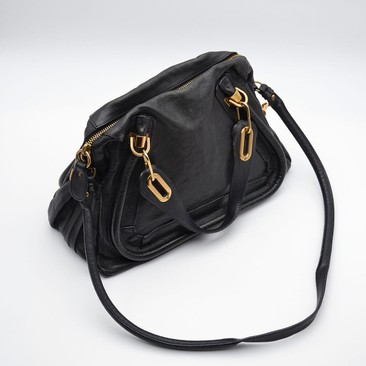 Chloé Paraty Medium Cuir Grainé Noir
