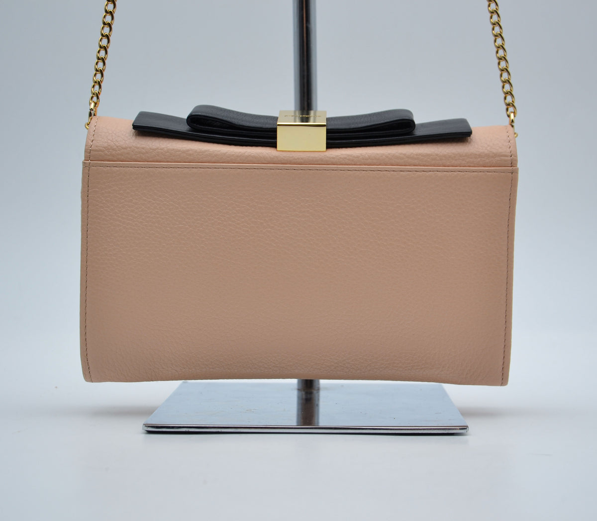 Sac See by Chloé Wallet on Chain Cuir Grainé Rose Pastel