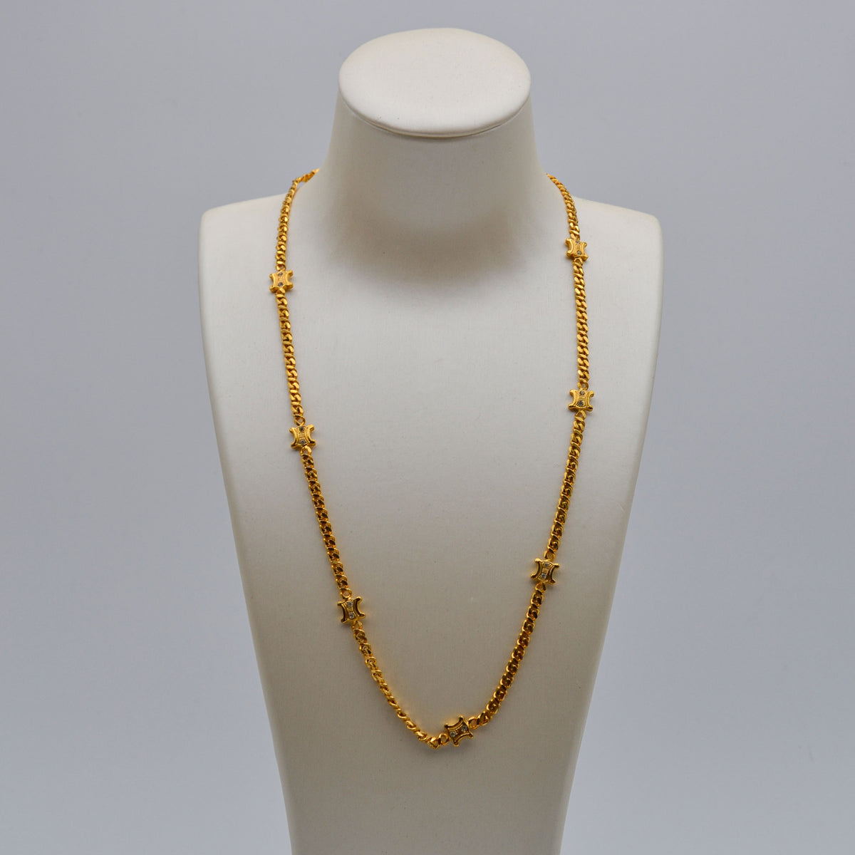 Celine Gold-Plated Triomphe Chain Necklace
