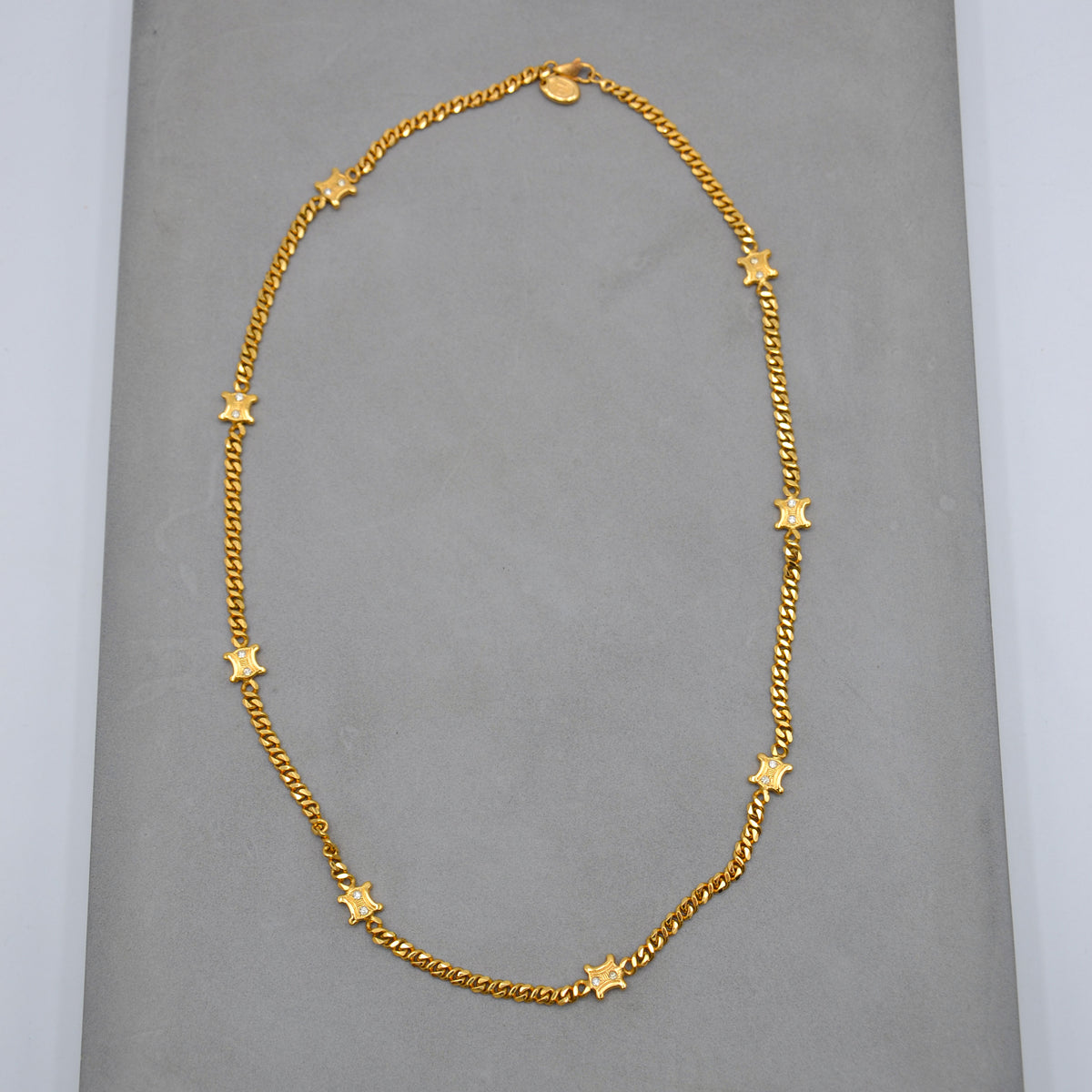 Celine Gold-Plated Triomphe Chain Necklace