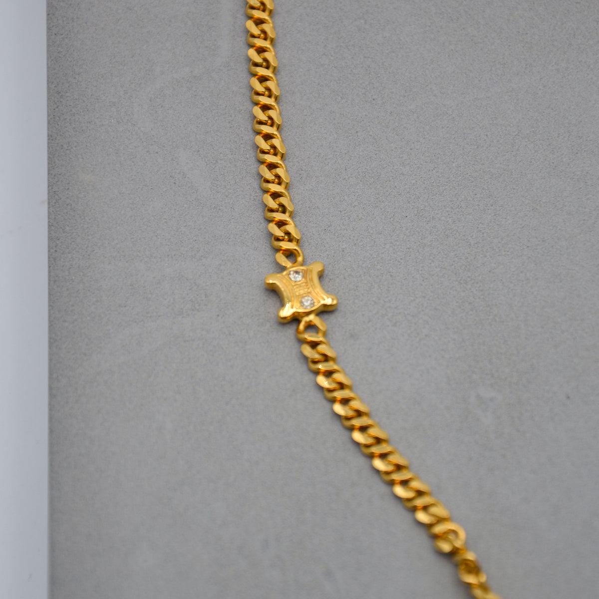 Celine Gold-Plated Triomphe Chain Necklace