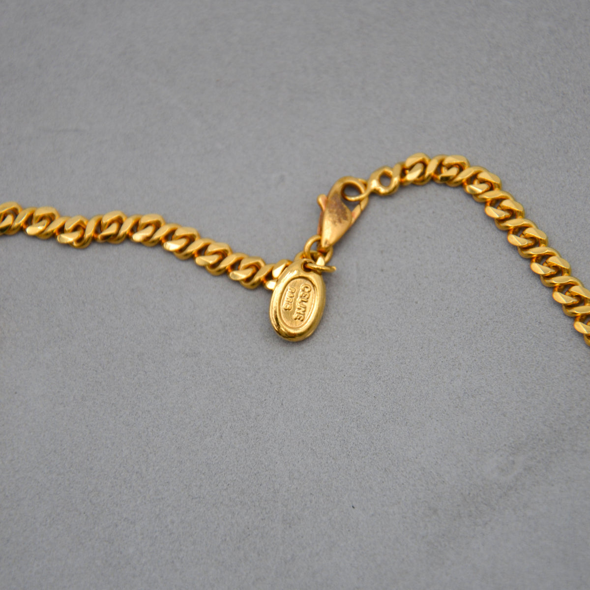 Celine Gold-Plated Triomphe Chain Necklace