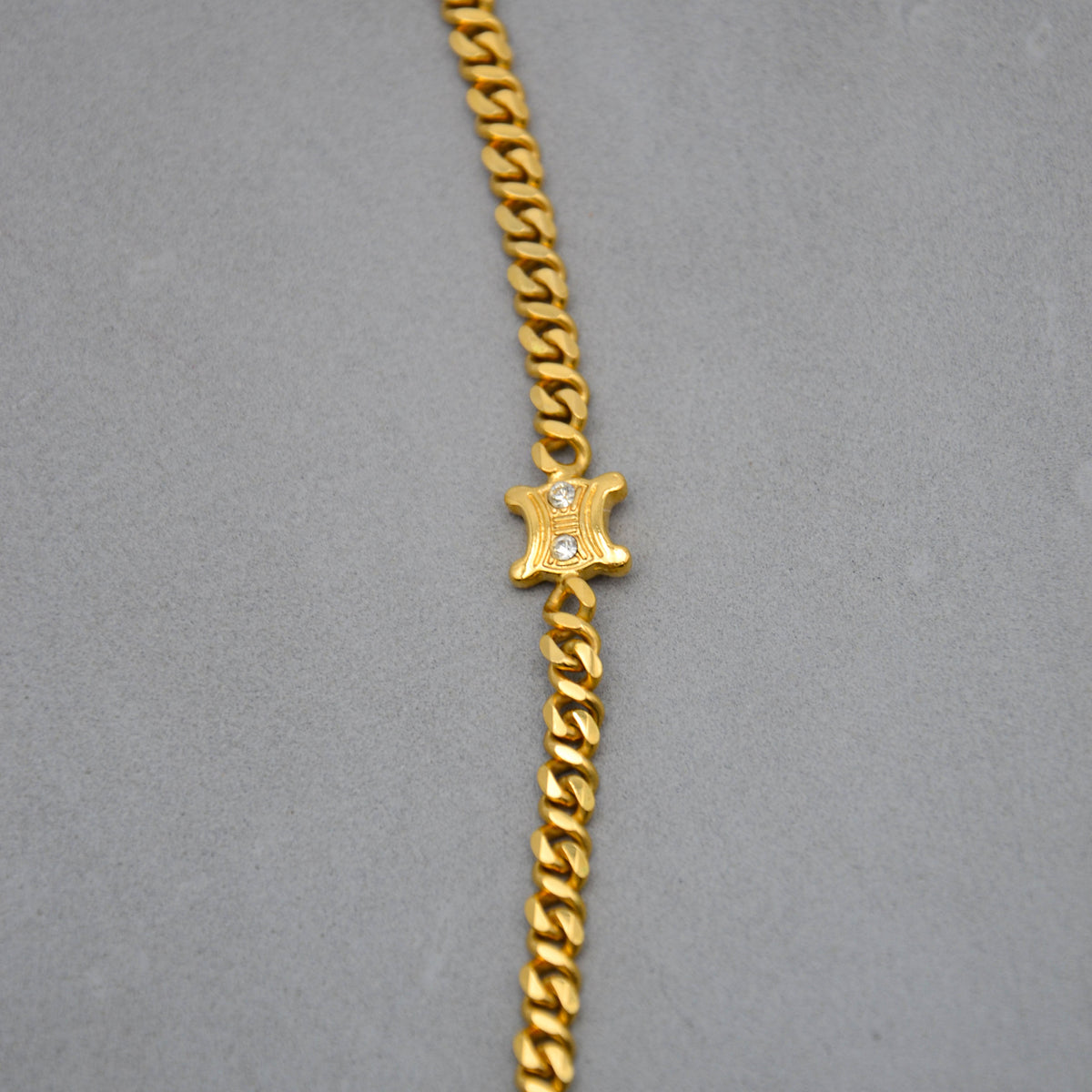 Celine Gold-Plated Triomphe Chain Necklace