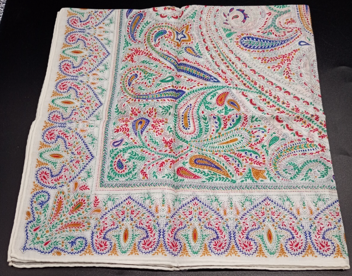 Yves Saint Laurent Vintage Paisley Cotton Bandana Scarf