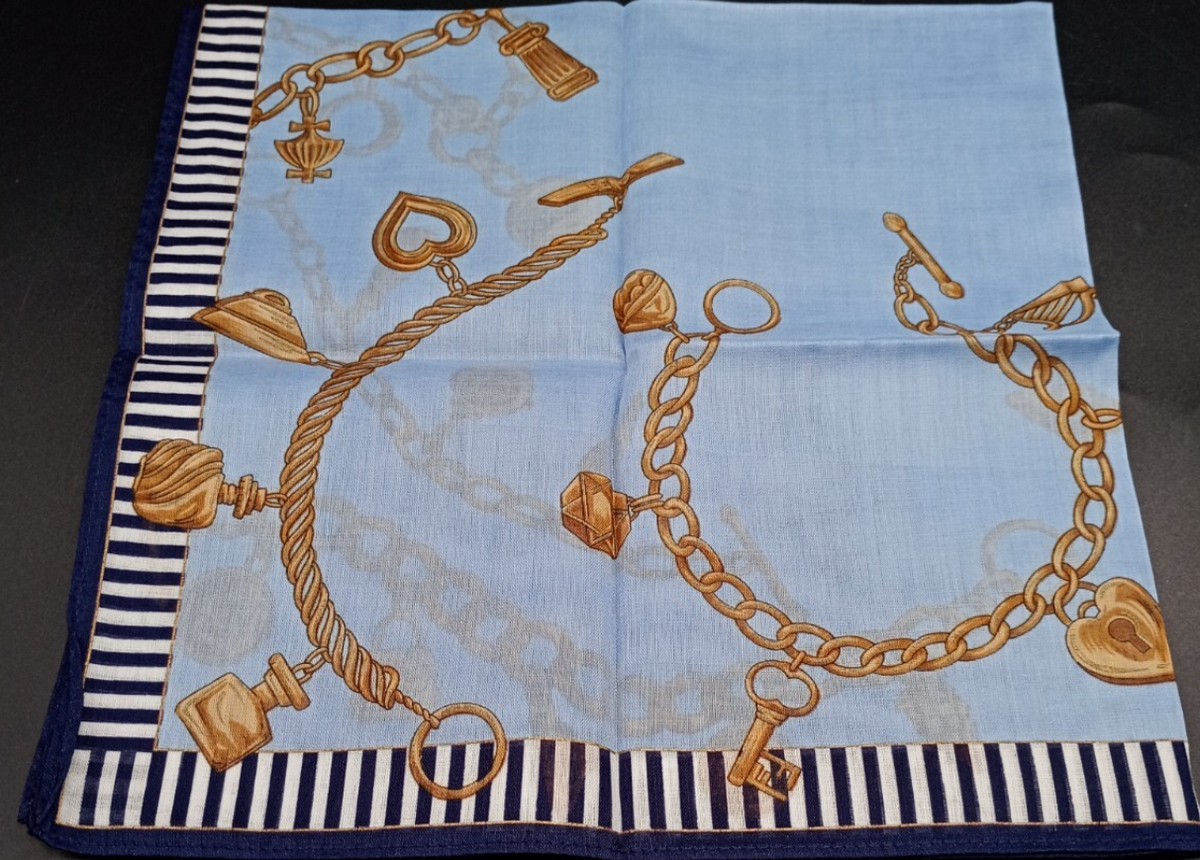 Fendi Vintage Charm Chain Cotton Bandana Scarf