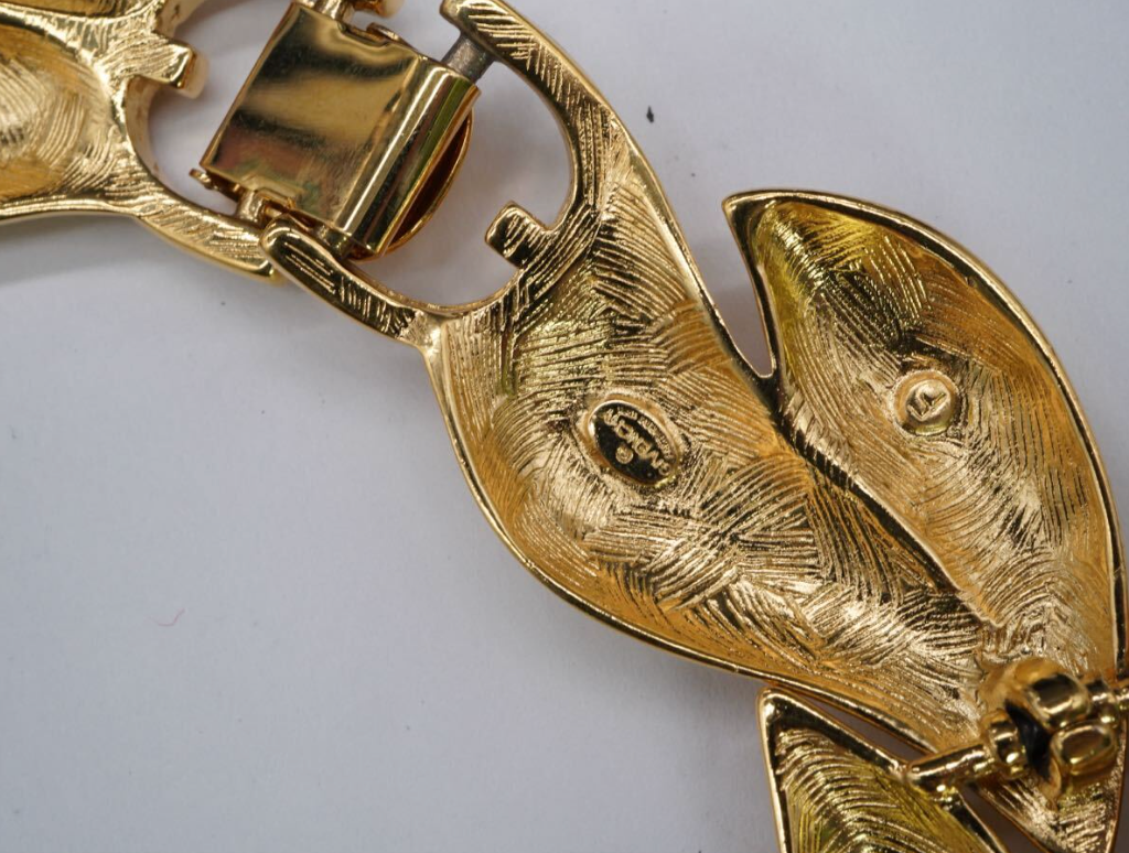 Givenchy Vintage Sculptural Gold Leaf Necklace