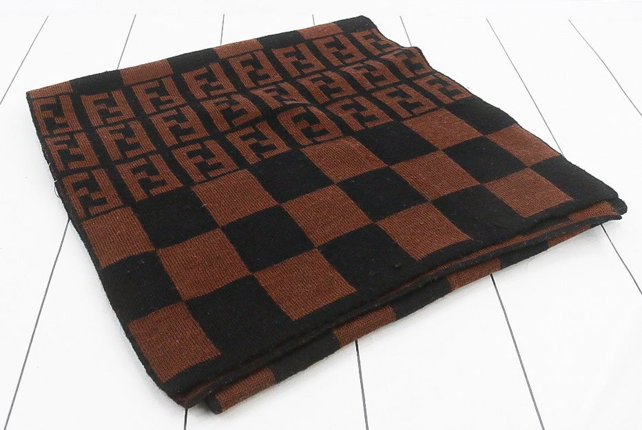 Fendi Scarf Brown & Black FF Logo