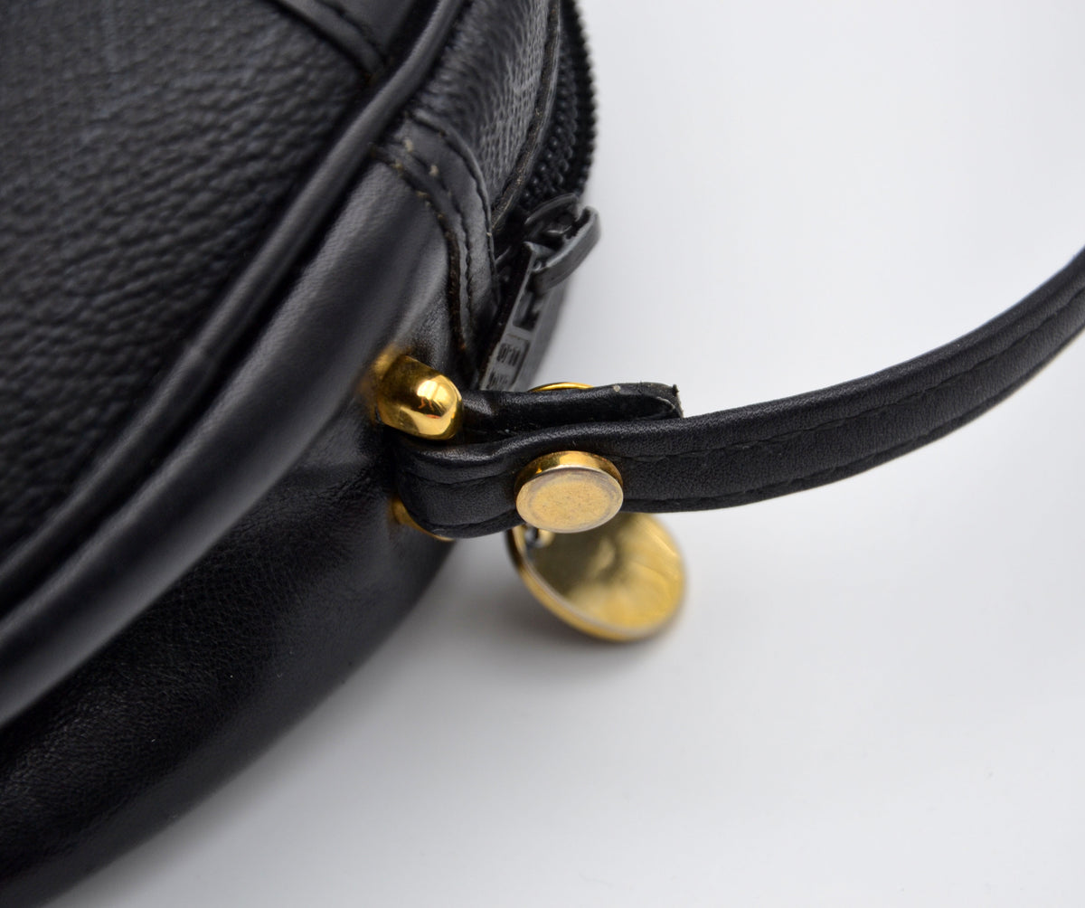 Dior Vintage Black Leather Crossbody Bag
