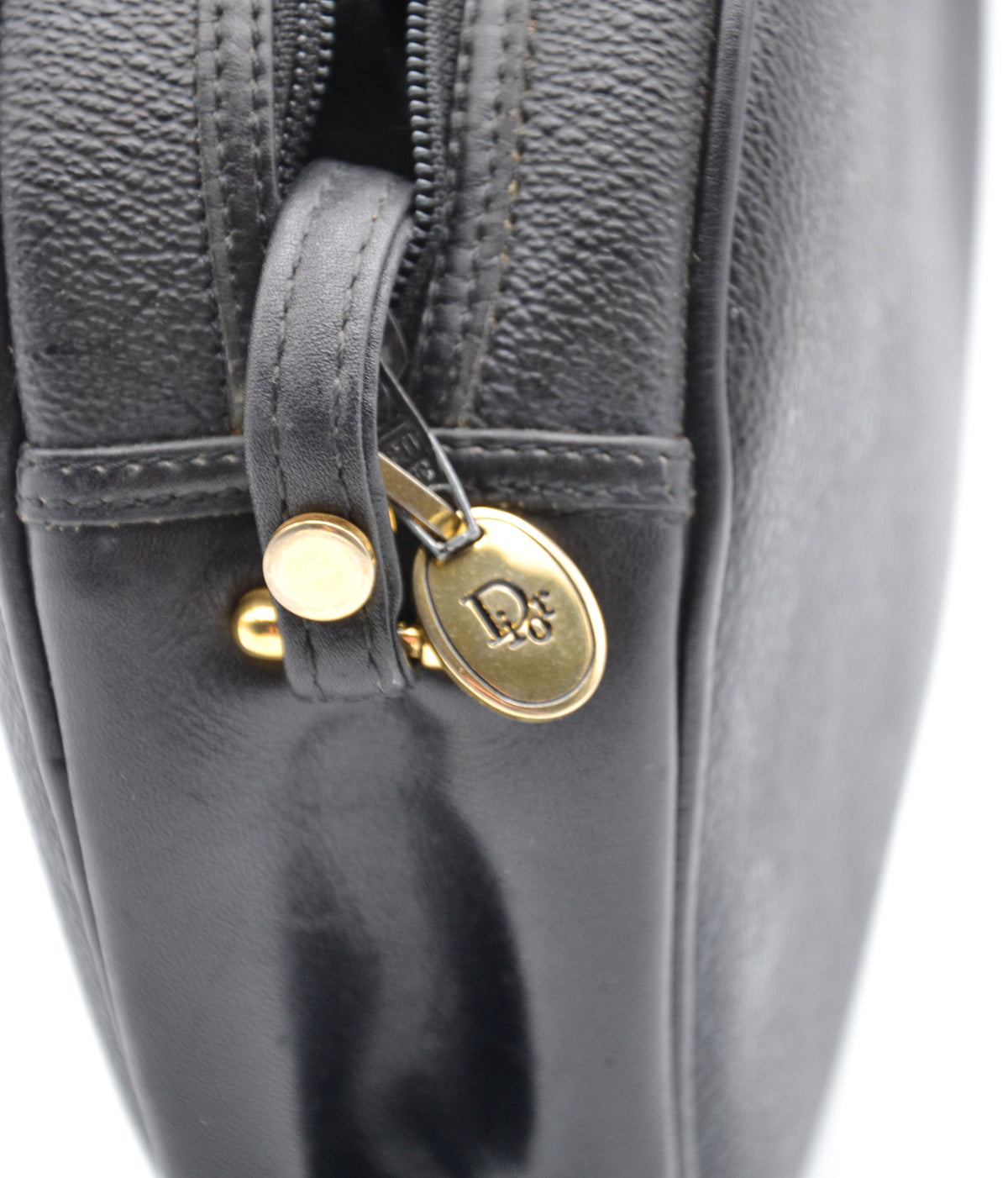 Dior Vintage Black Leather Crossbody Bag