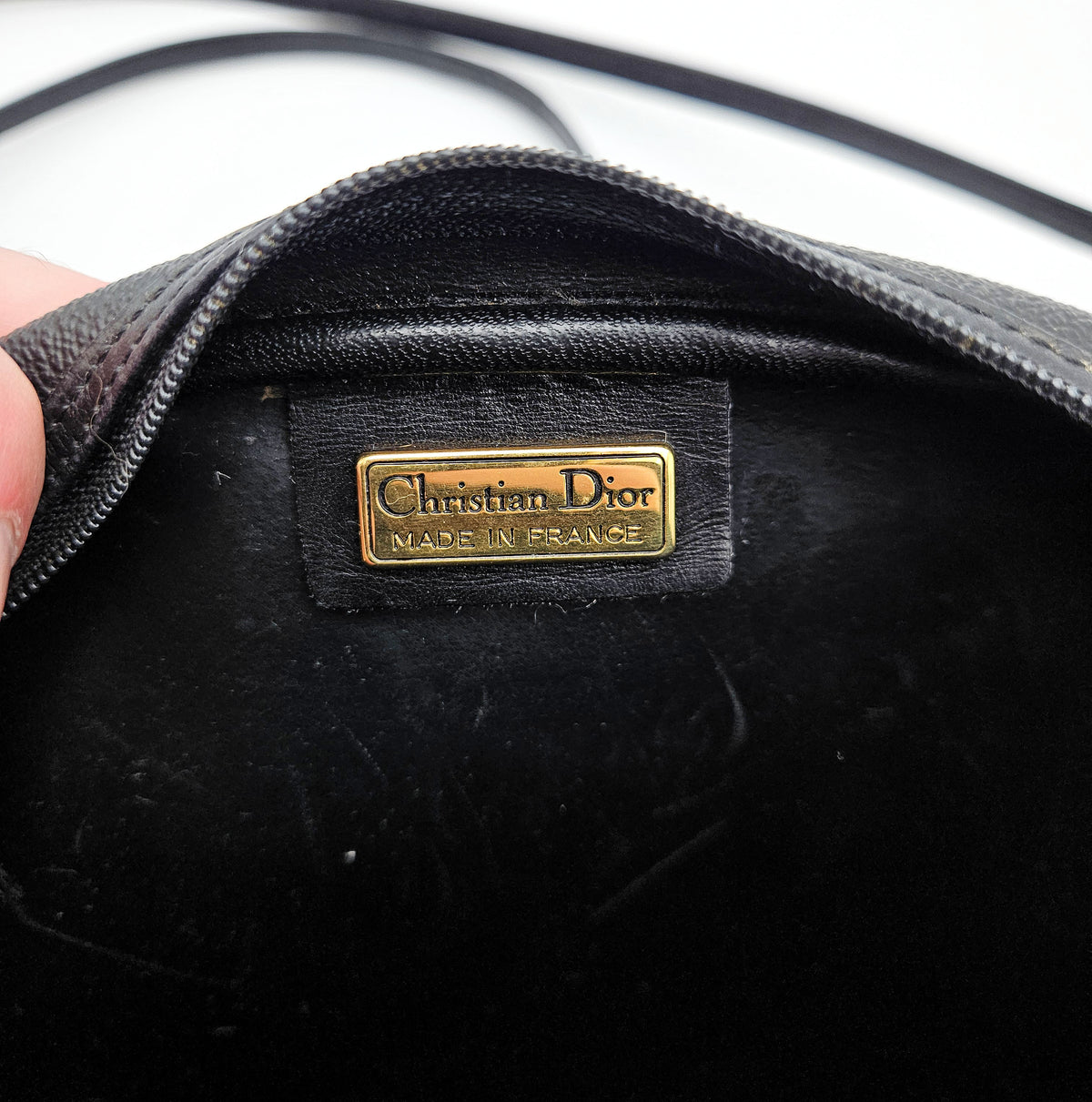 Dior Vintage Black Leather Crossbody Bag