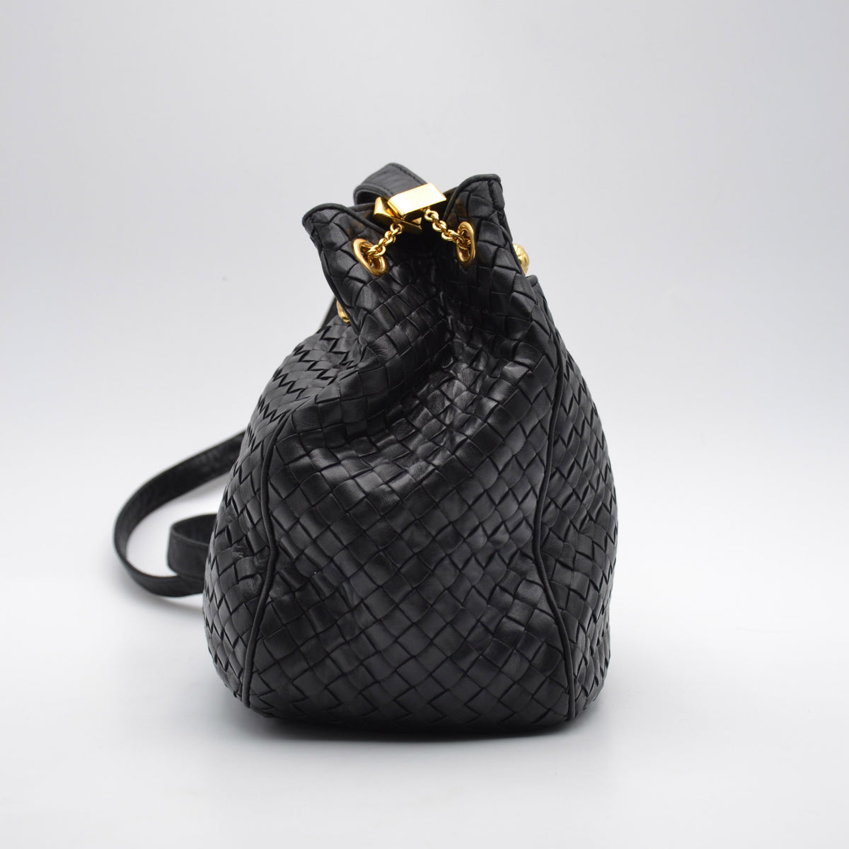 Sac Bottega Veneta Intrecciato noir vintage