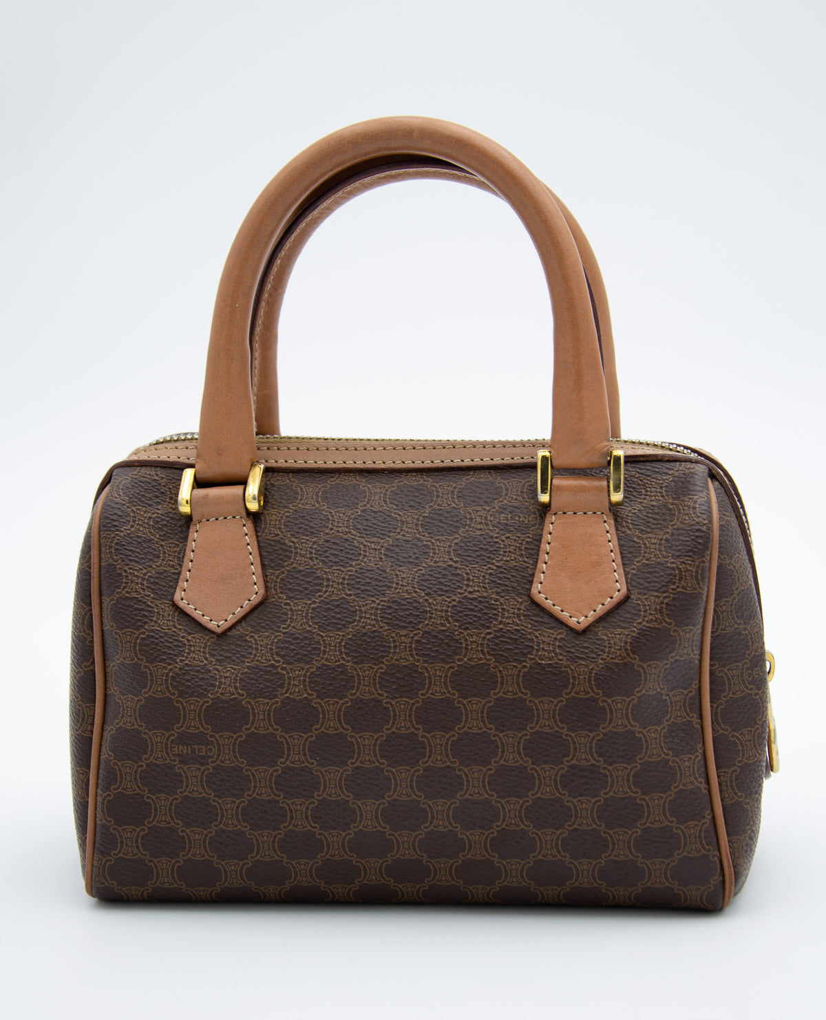 Sac Nano Boston Céline en Toile Enduite Macadam