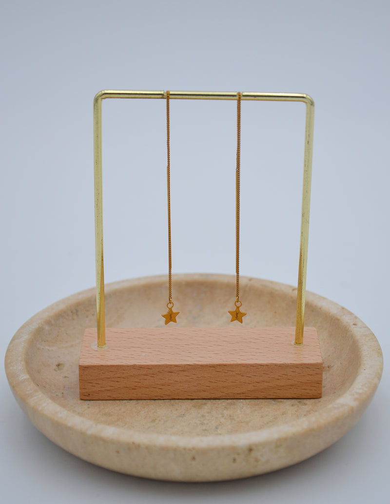 Boucles d’Oreilles Pendantes YSL Dorées