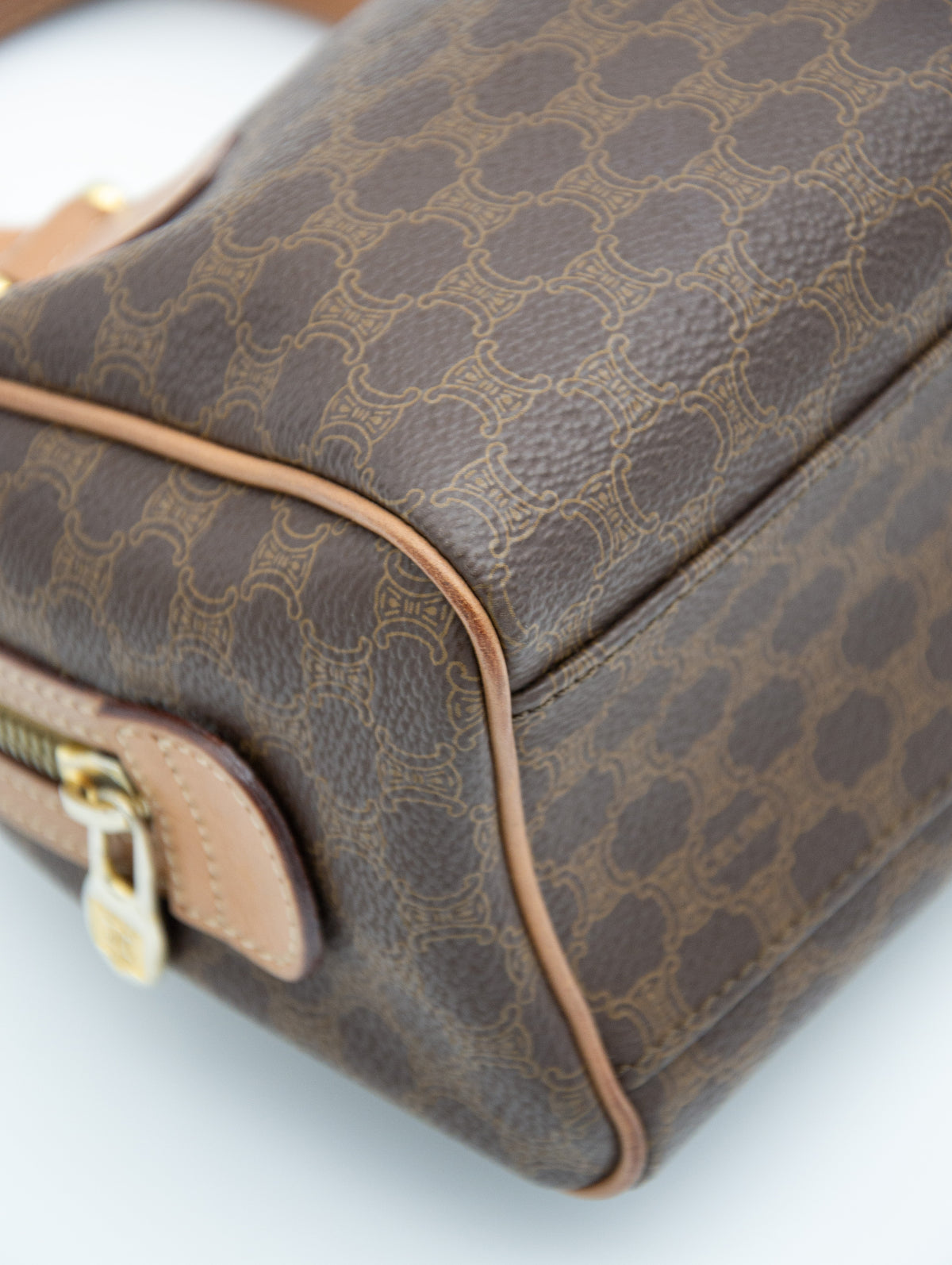 Sac Nano Boston Céline en Toile Enduite Macadam