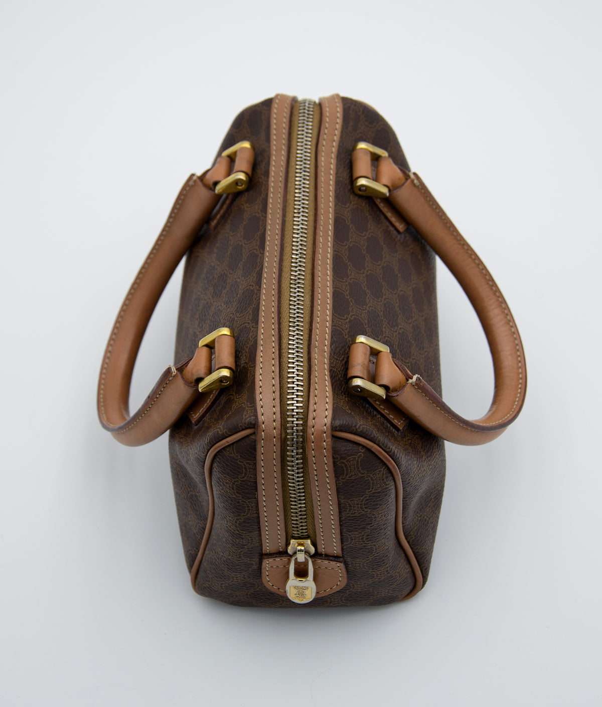 Sac Nano Boston Céline en Toile Enduite Macadam