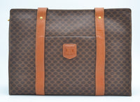 Sac Tote Céline XL en toile Macadam et cuir caramel – Vintage