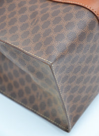 Sac Tote Céline XL en toile Macadam et cuir caramel – Vintage