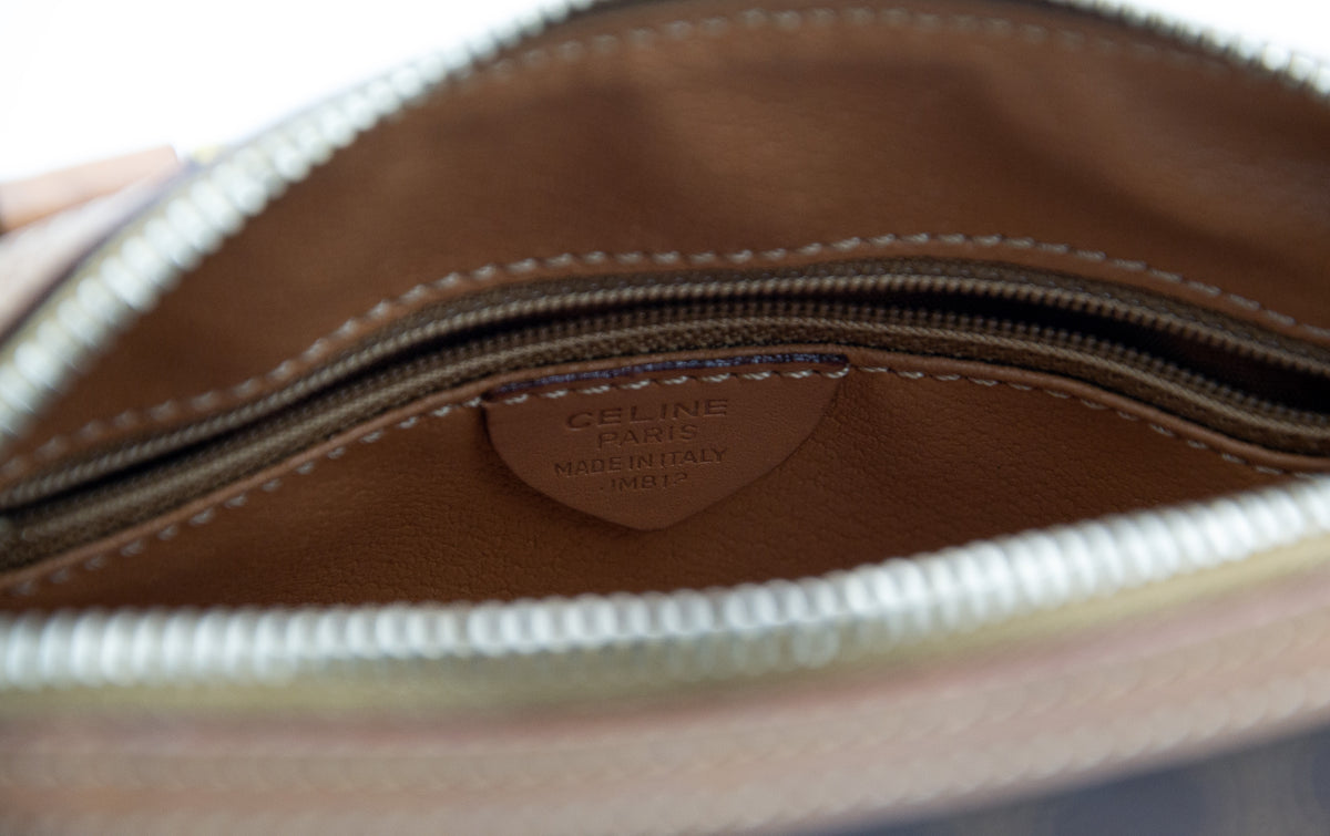 Sac Nano Boston Céline en Toile Enduite Macadam