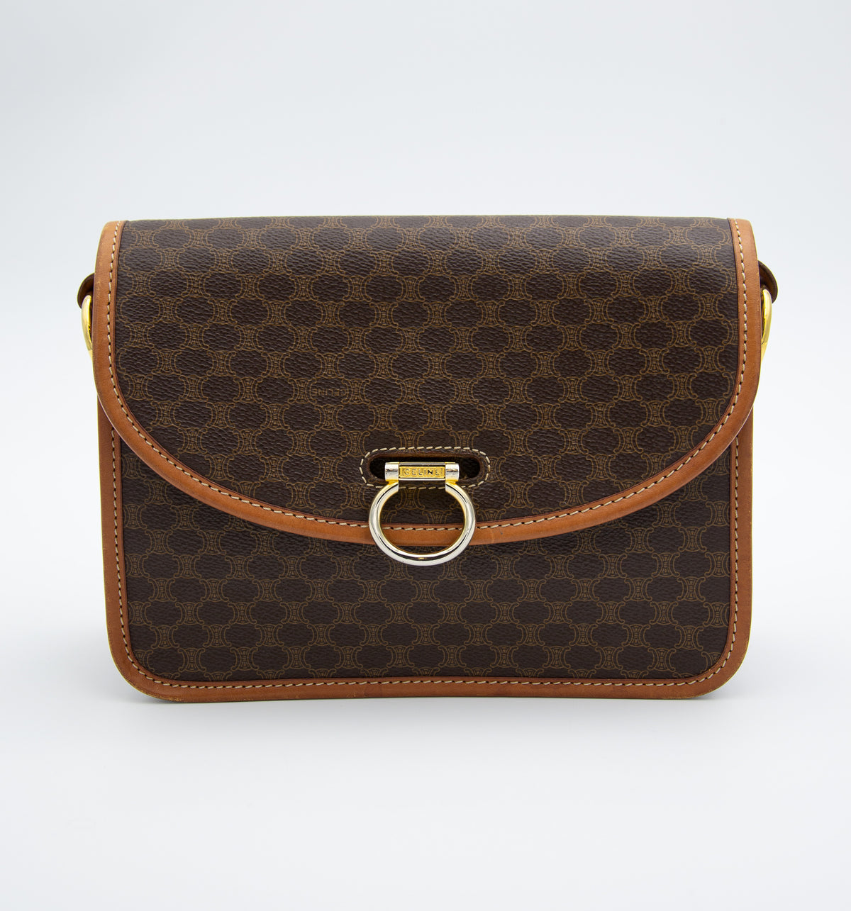 Sac Crossbody Céline Vintage Macadam en Toile Enduite