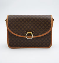 Sac Crossbody Céline Vintage Macadam en Toile Enduite